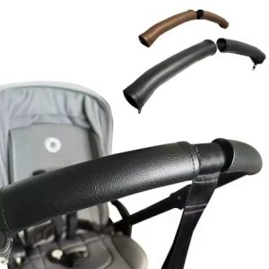 Capa de Manopla em Couro PU para Bugaboo Bee (Compatível com Outros Modelos)