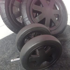 Kit 3 rodas Quinny Buzz pretas ou pratas